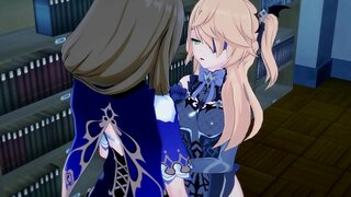 Фишл трахацца з Лізай. Анімэ сэкс дзяўчыны з дзяўчынай.